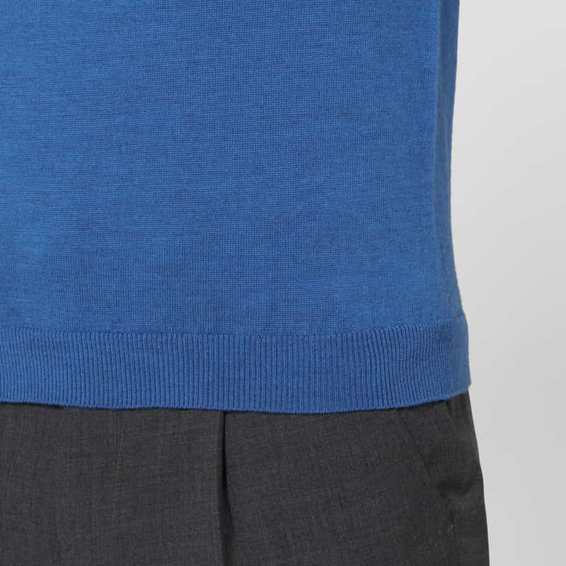 BARNEYS NEW YORK ウール素材モックネックニットプルオーバー BLUE GRAY