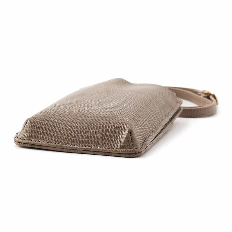 BARNEYS NEW YORK 型押しレザーフォーンバッグ GRAY BEIGE