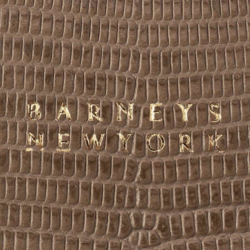 BARNEYS NEW YORK 型押しレザーフォーンバッグ GRAY BEIGE