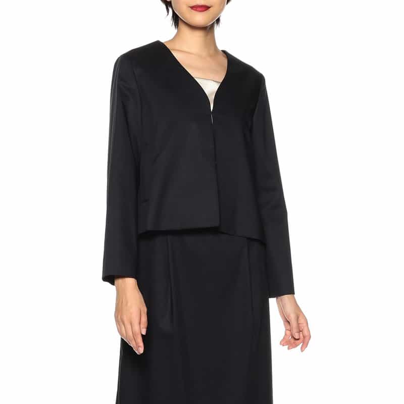 BARNEYS NEW YORK ウォッシャブルセットアップVネックジャケット NAVY