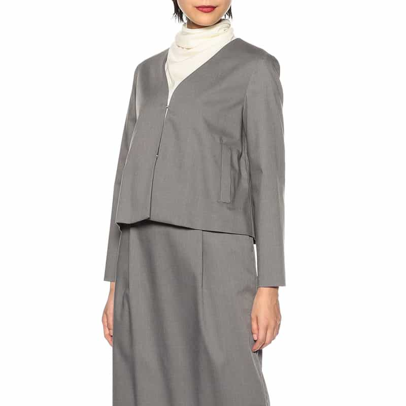 BARNEYS NEW YORK ウォッシャブルセットアップVネックジャケット GRAY