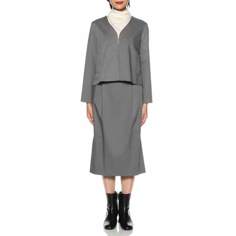 BARNEYS NEW YORK ウォッシャブルセットアップVネックジャケット GRAY
