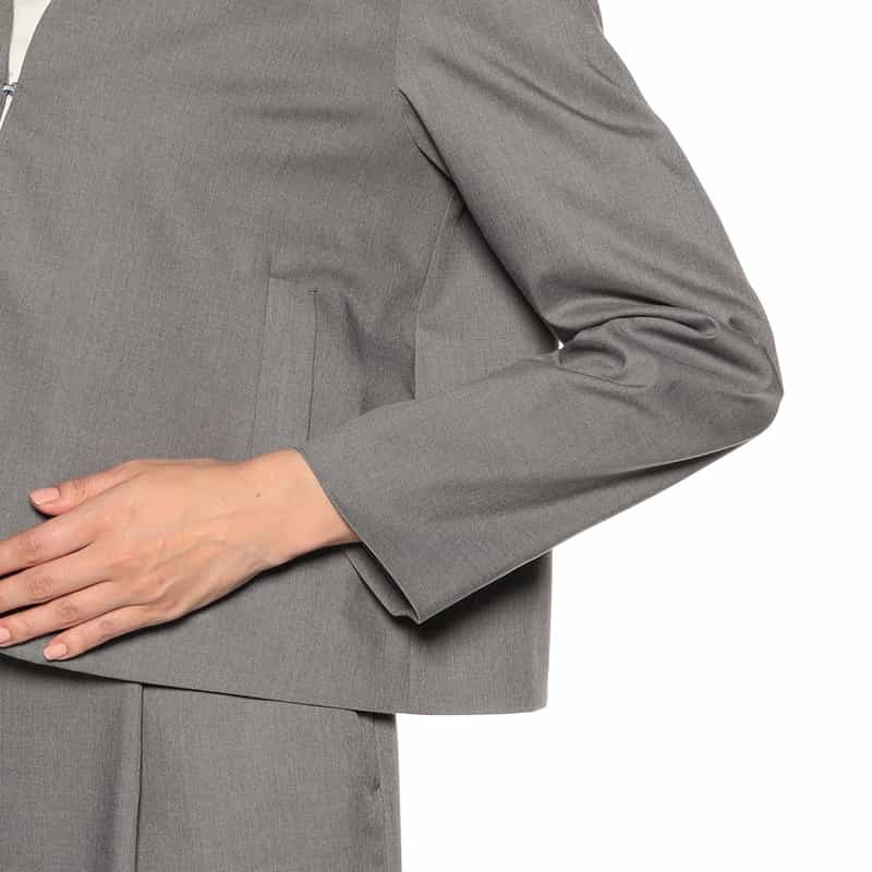 BARNEYS NEW YORK ウォッシャブルセットアップVネックジャケット GRAY