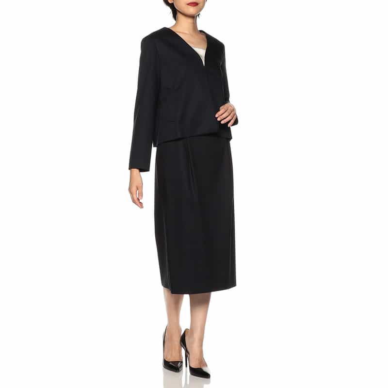 BARNEYS NEW YORK ウォッシャブルセットアップスカート NAVY