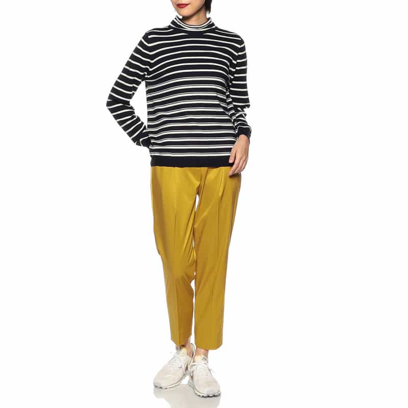BARNEYS NEW YORK ウォッシャブルシャイニータックパンツ YELLOW