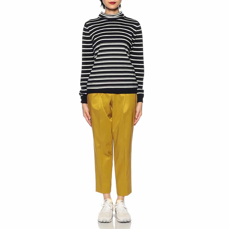 BARNEYS NEW YORK ウォッシャブルシャイニータックパンツ YELLOW