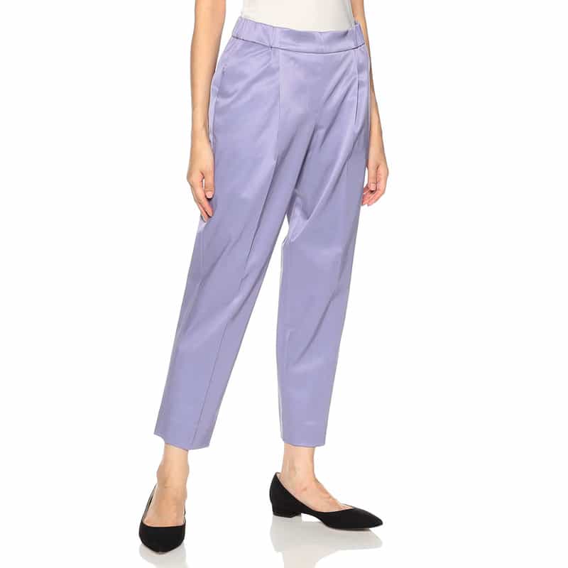 BARNEYS NEW YORK ウォッシャブルシャイニータックパンツ LIGHT PURPLE