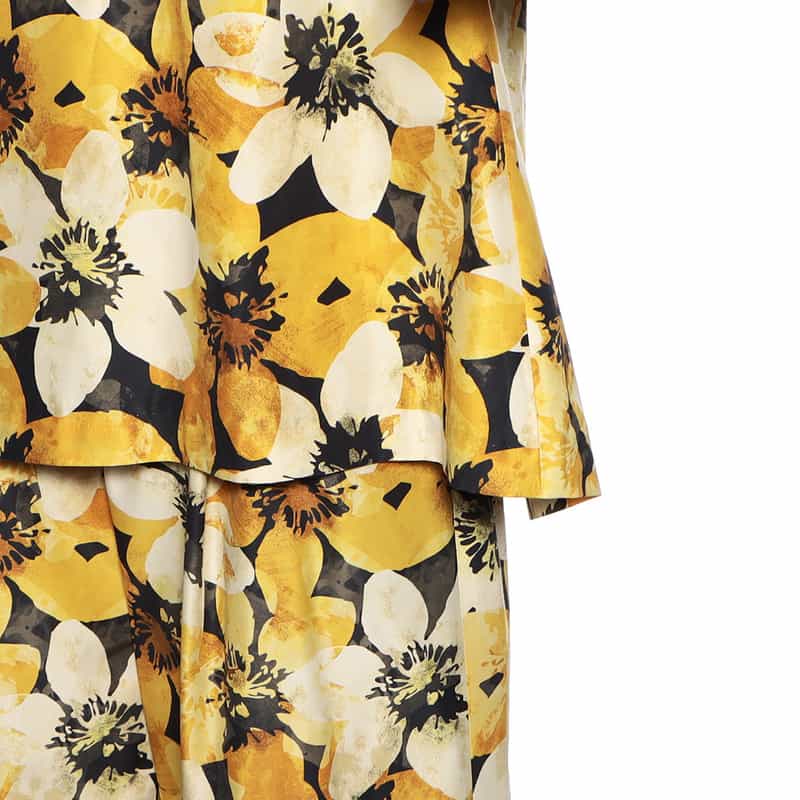 BARNEYS NEW YORK ウォッシャブルプリントブラウス YELLOW