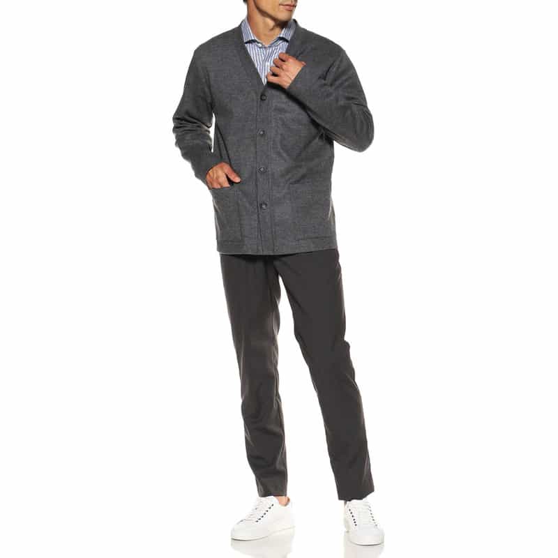 BARNEYS NEW YORK 圧縮ウールカーディガン DARK GRAY