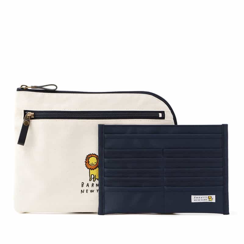 BARNEYS NEW YORK ライオンキャンバス母子手帳ケース NAVY