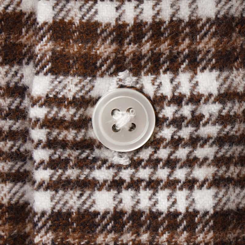 BARNEYS NEW YORK グレンチェック柄フランネルカジュアルシャツ BROWN