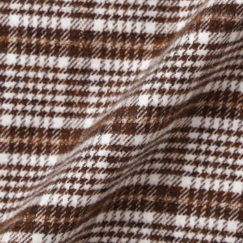 BARNEYS NEW YORK グレンチェック柄フランネルカジュアルシャツ BROWN