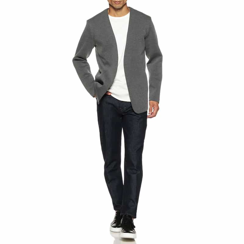 GIM バーニーズ ニューヨーク限定ネオプレーンノーカラージャケット GRAY