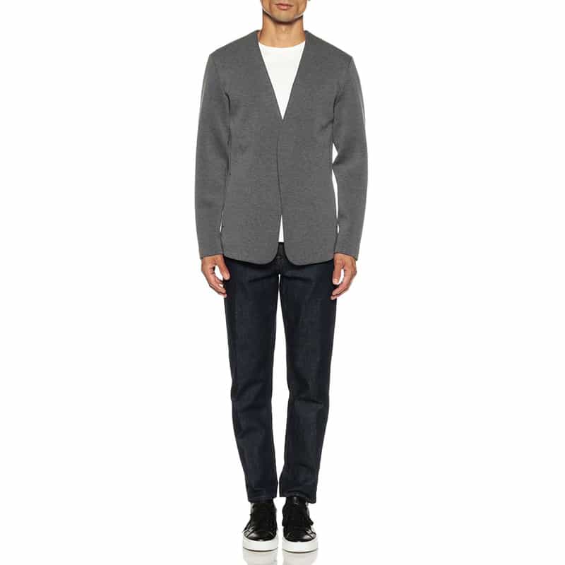 GIM バーニーズ ニューヨーク限定ネオプレーンノーカラージャケット GRAY