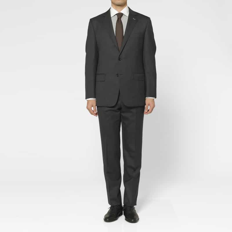 BARNEYS NEW YORK サキソニー素材スーツ DARK GRAY