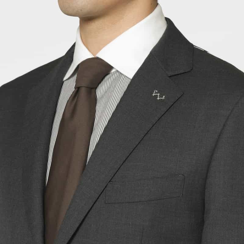 BARNEYS NEW YORK サキソニー素材スーツ DARK GRAY