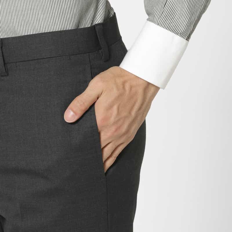 BARNEYS NEW YORK サキソニー素材スーツ DARK GRAY