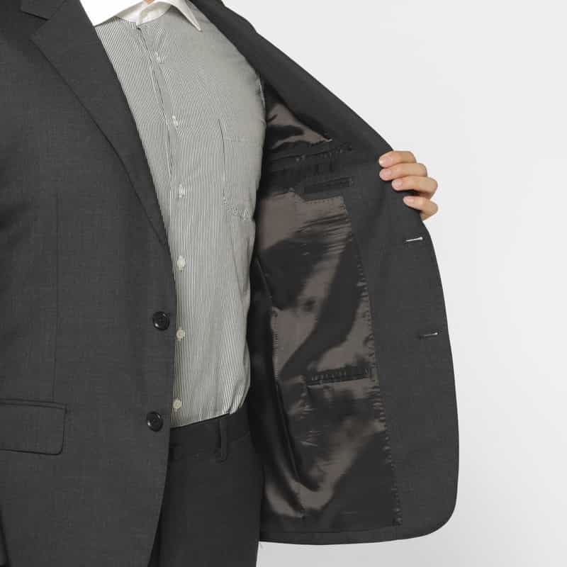 BARNEYS NEW YORK サキソニー素材スーツ DARK GRAY