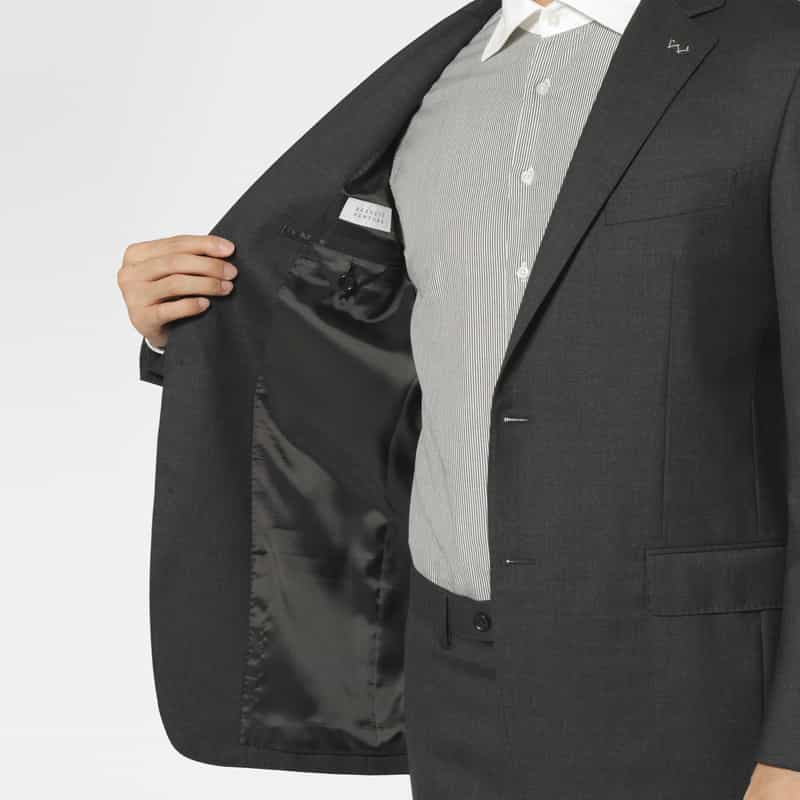 BARNEYS NEW YORK サキソニー素材スーツ DARK GRAY