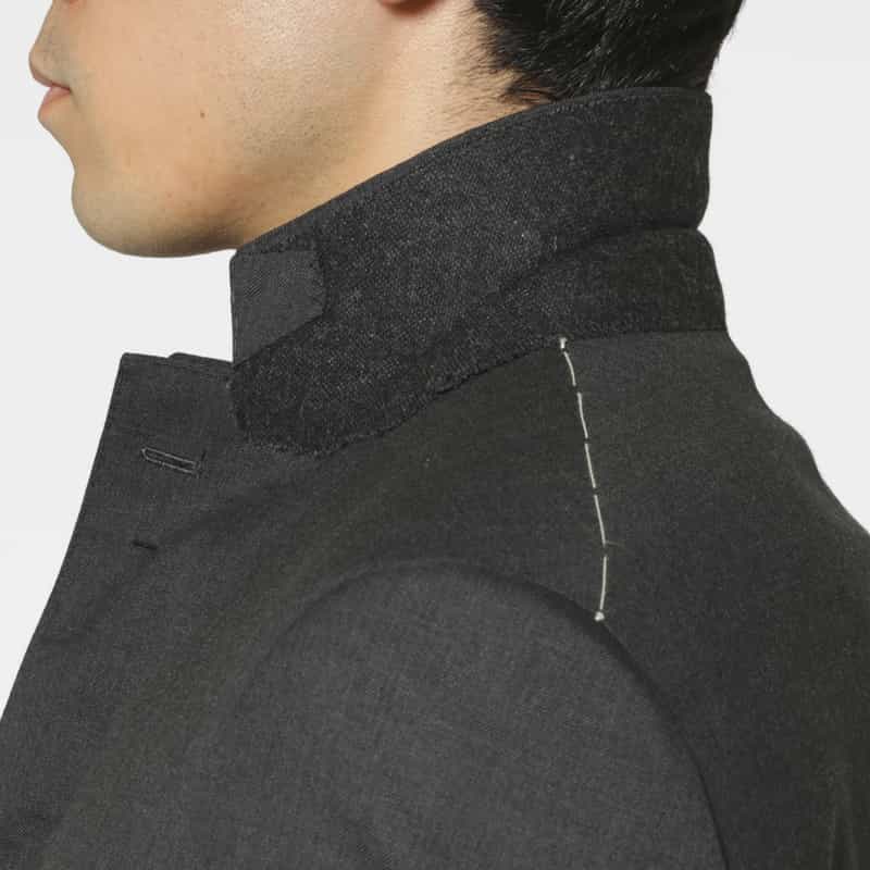 BARNEYS NEW YORK サキソニー素材スーツ DARK GRAY