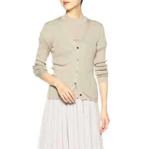 ウォッシャブルシルクVネックリブニットカーディガン