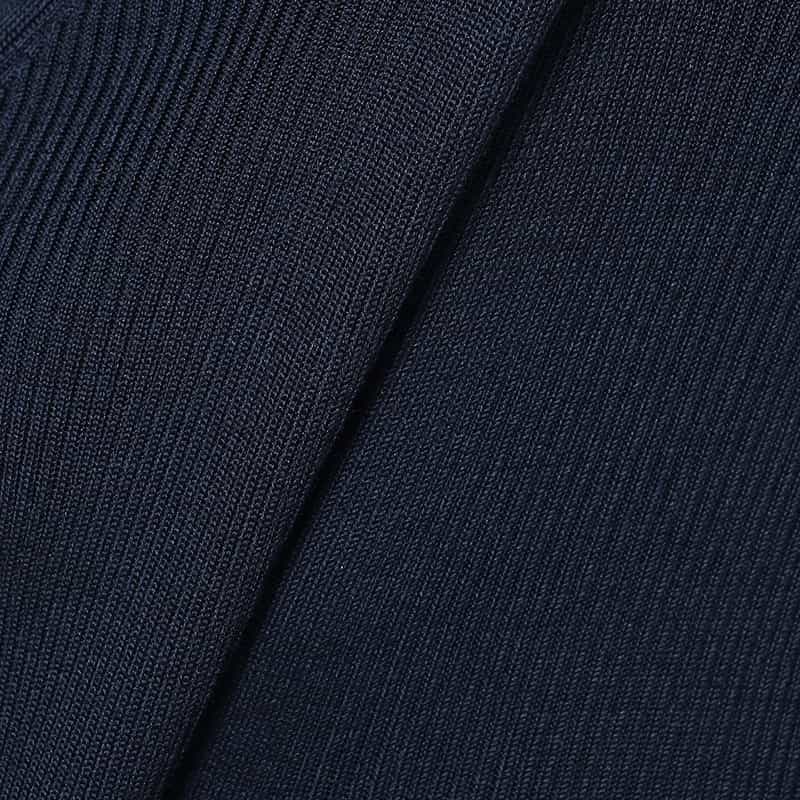 BARNEYS NEW YORK ウォッシャブルシルクVネックリブニットカーディガン NAVY