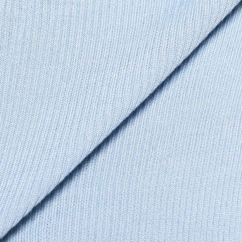 BARNEYS NEW YORK ウォッシャブルシルクVネックリブニットカーディガン LIGHT BLUE