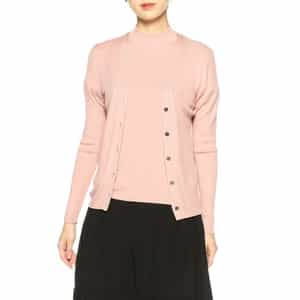 ウォッシャブルシルクVネックリブニットカーディガン