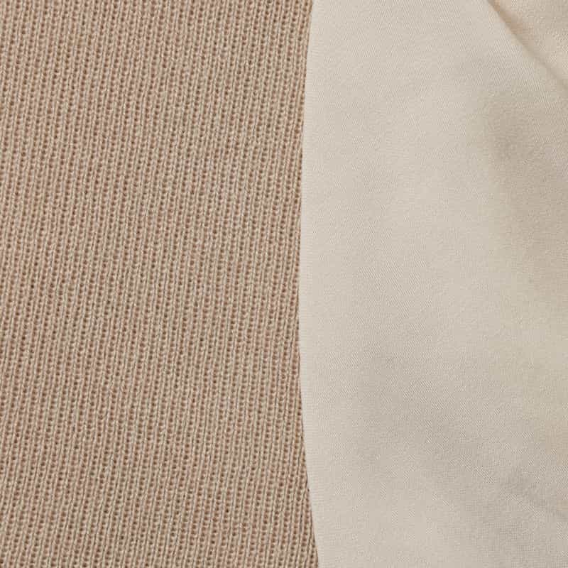 BARNEYS NEW YORK 異素材コンビネーション ハイネックニットプルオーバー BEIGE