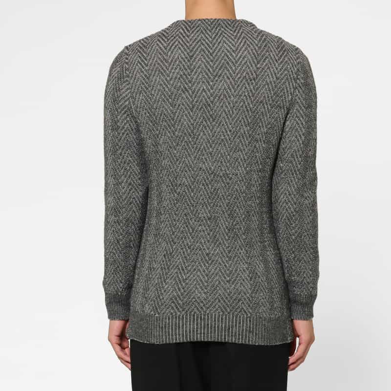 BARNEYS NEW YORK ヘリンボーン柄ノーカラージャケット GRAY
