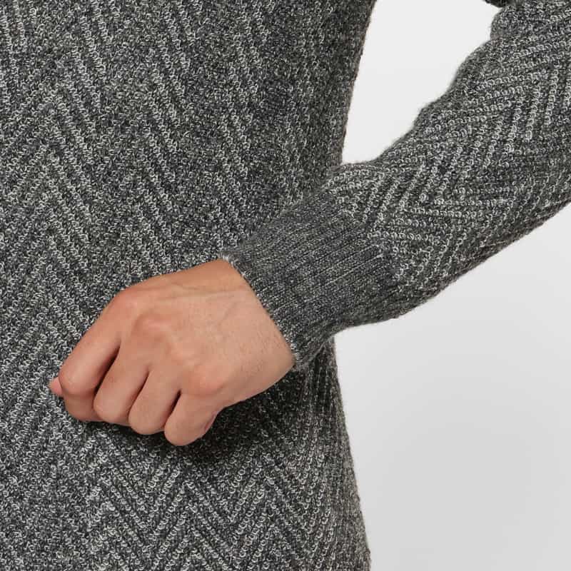 BARNEYS NEW YORK ヘリンボーン柄ノーカラージャケット GRAY
