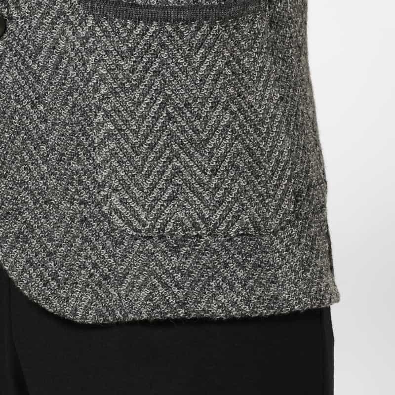 BARNEYS NEW YORK ヘリンボーン柄ノーカラージャケット GRAY