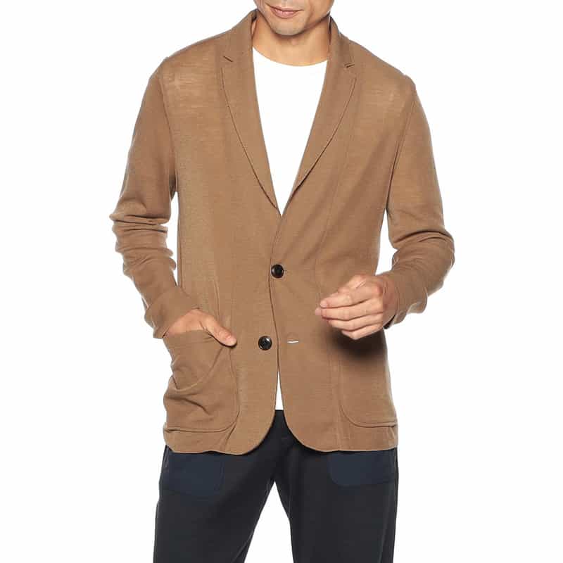 VROOM 限定ウォッシャブルウールニットジャケット CAMEL