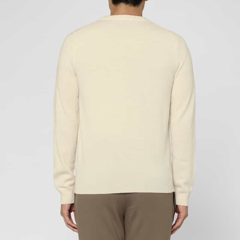 BARNEYS NEW YORK カシミヤ100％クルーネックニットプルオーバー WHITE