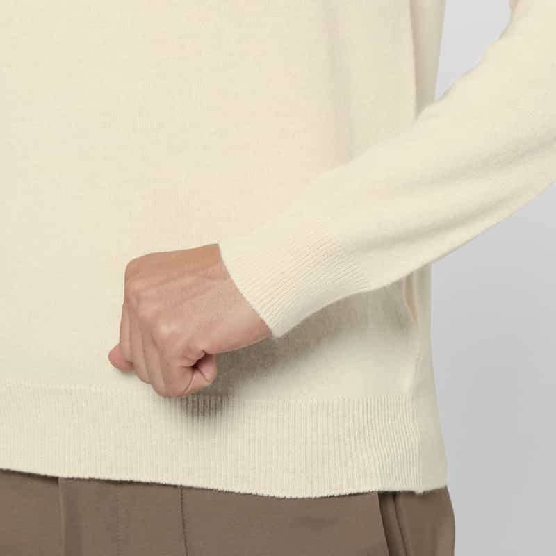 BARNEYS NEW YORK カシミヤ100％クルーネックニットプルオーバー WHITE