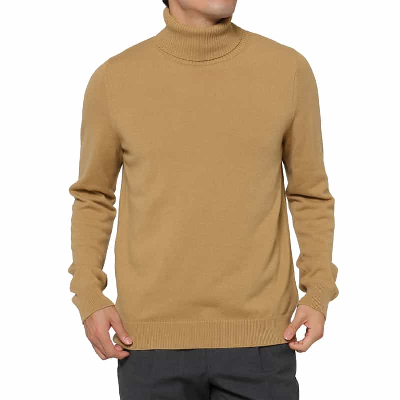 BARNEYS NEW YORK カシミヤ100％タートルネックニットプルオーバー CAMEL
