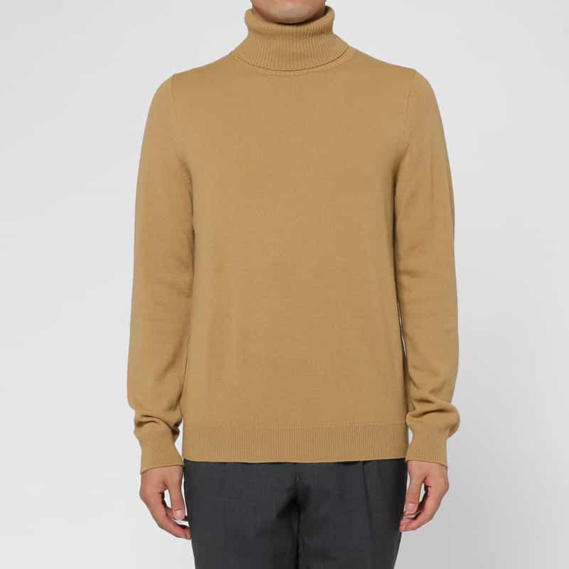 BARNEYS NEW YORK カシミヤ100％タートルネックニットプルオーバー CAMEL