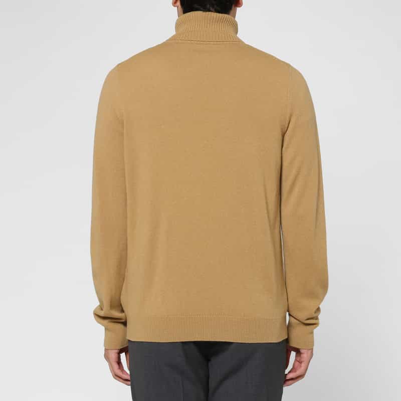 BARNEYS NEW YORK カシミヤ100％タートルネックニットプルオーバー CAMEL