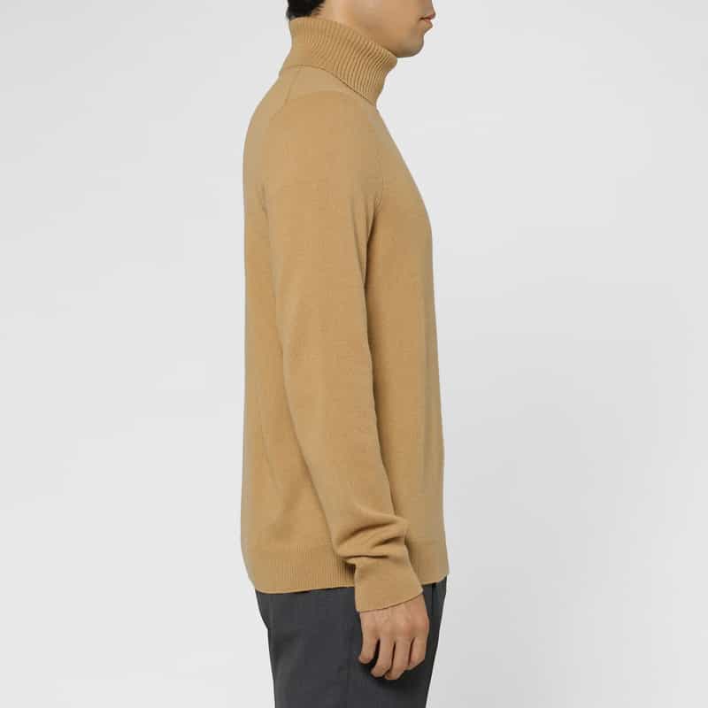 BARNEYS NEW YORK カシミヤ100％タートルネックニットプルオーバー CAMEL