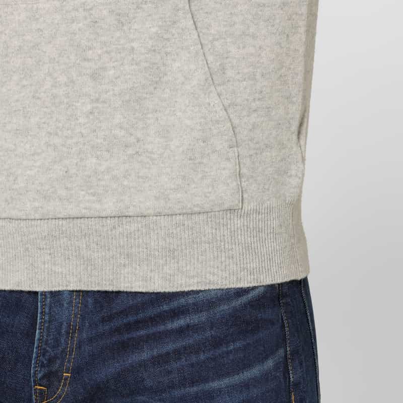BARNEYS NEW YORK カシミヤ100％フーデッドニットプルオーバー LIGHT GRAY