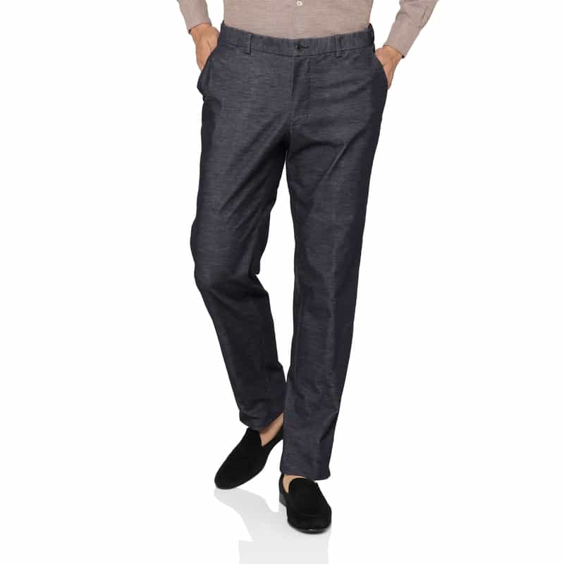 BARNEYS NEW YORK ストレッチ素材ストレートパンツ NAVY