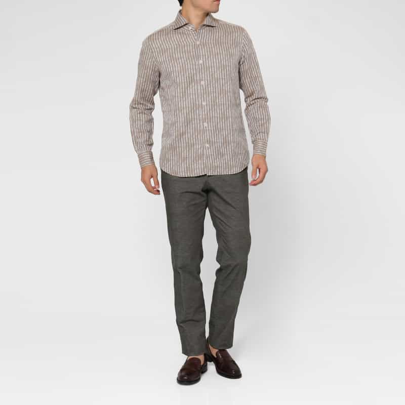 BARNEYS NEW YORK ストレッチ素材ストレートパンツ GRAY