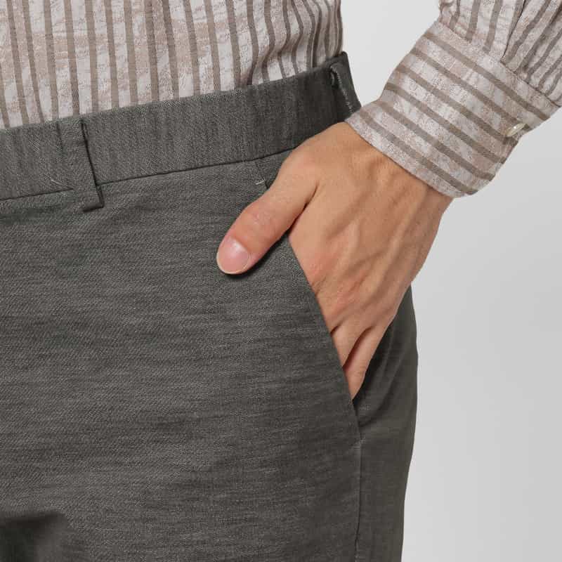 BARNEYS NEW YORK ストレッチ素材ストレートパンツ GRAY