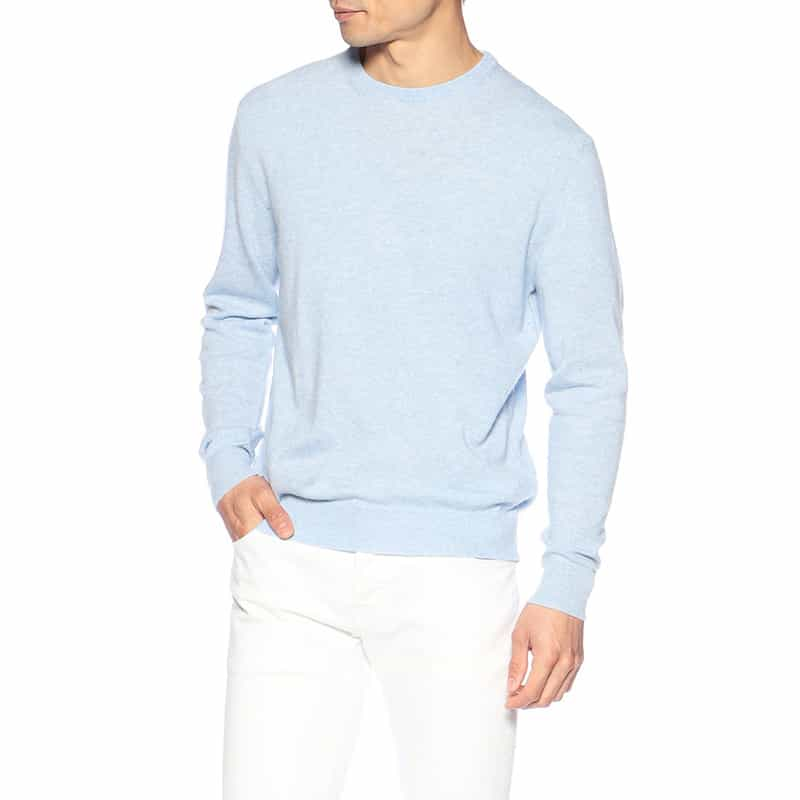 BARNEYS NEW YORK クルーネックニットプルオーバー LIGHT BLUE