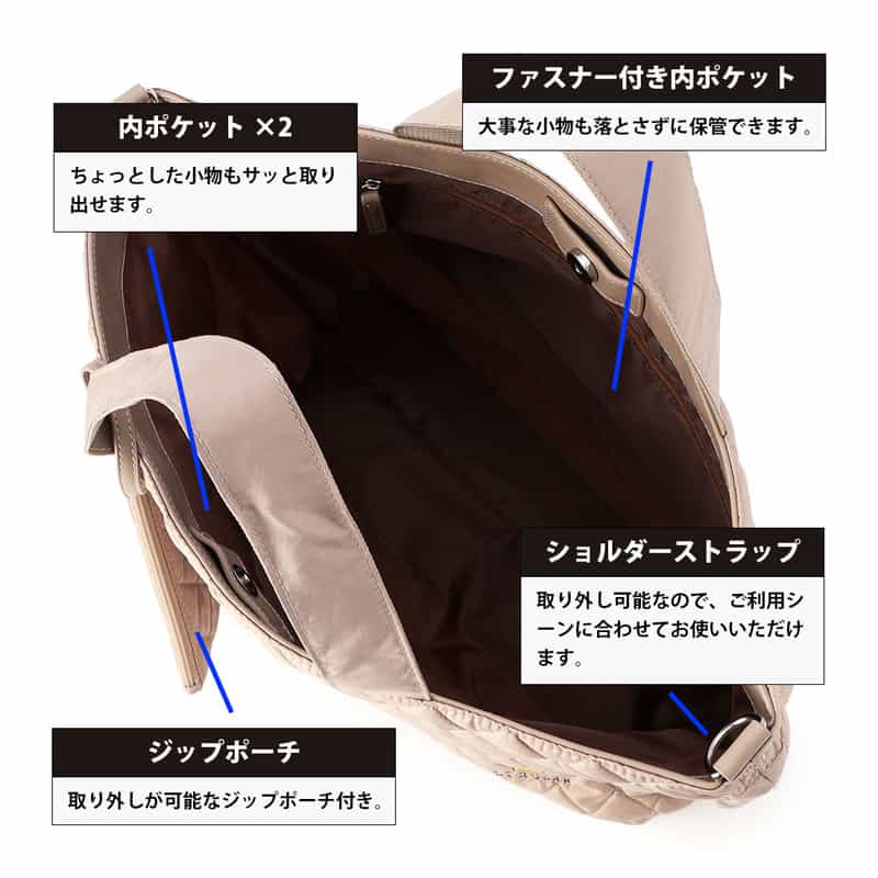 BARNEYS NEW YORK ライオンキルティングマザートートバッグ BEIGE