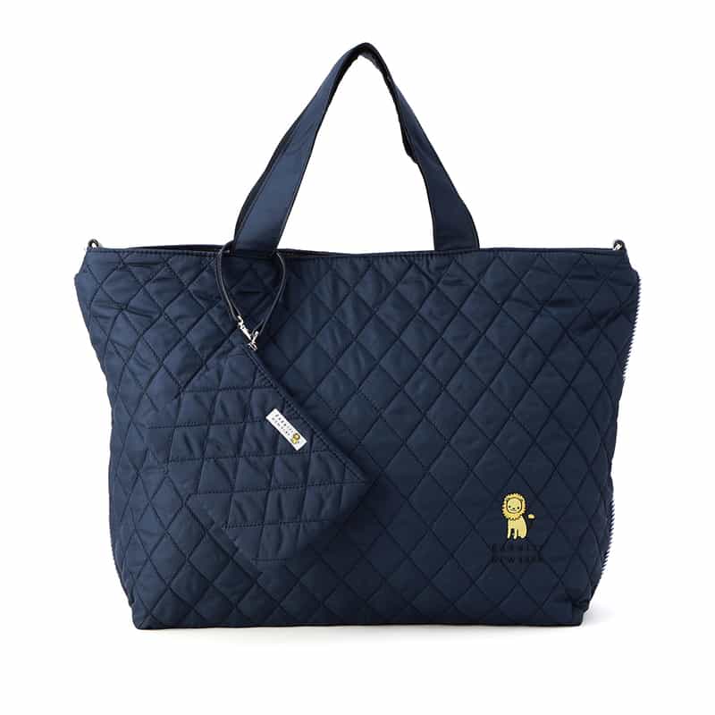 BARNEYS NEW YORK ライオンキルティングマザートートバッグ NAVY