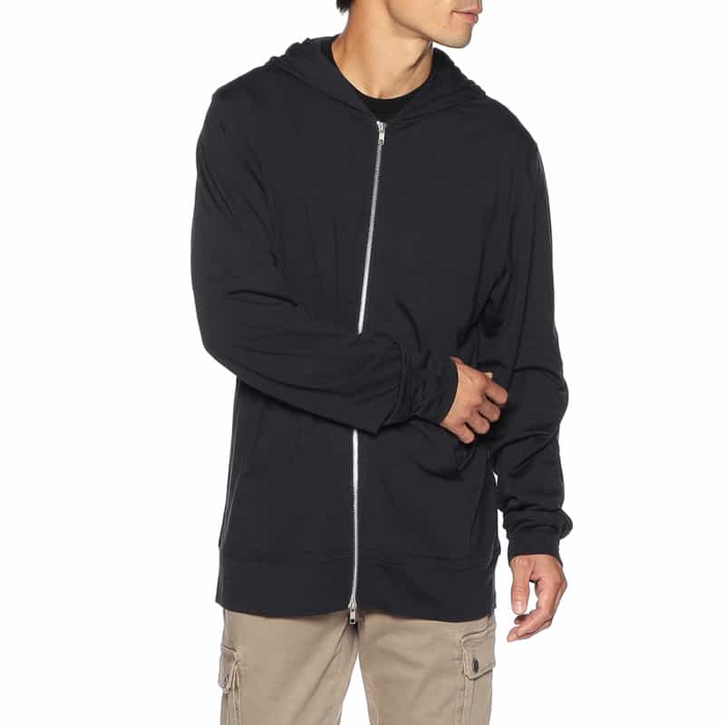 BARNEYS NEW YORK ウォッシャブルウールジャージーダブルジップパーカー NAVY