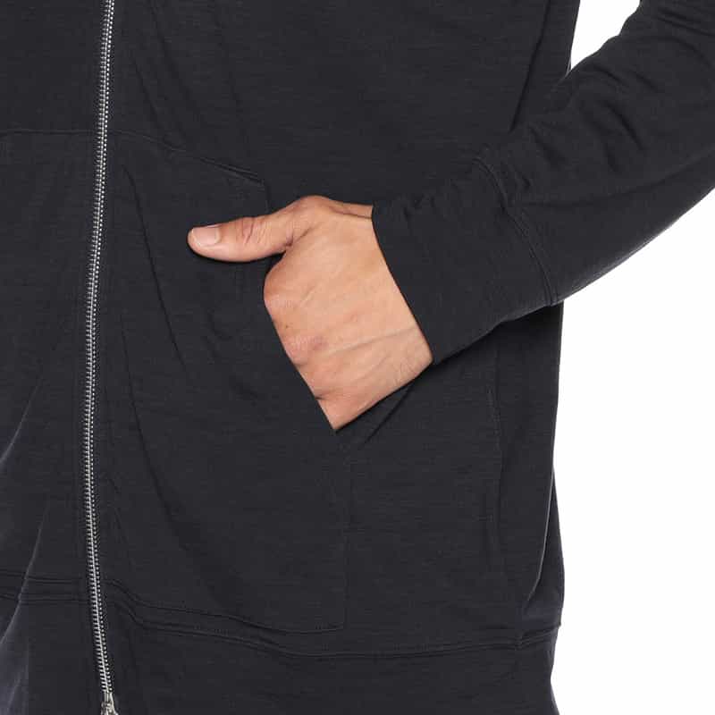 BARNEYS NEW YORK ウォッシャブルウールジャージーダブルジップパーカー NAVY