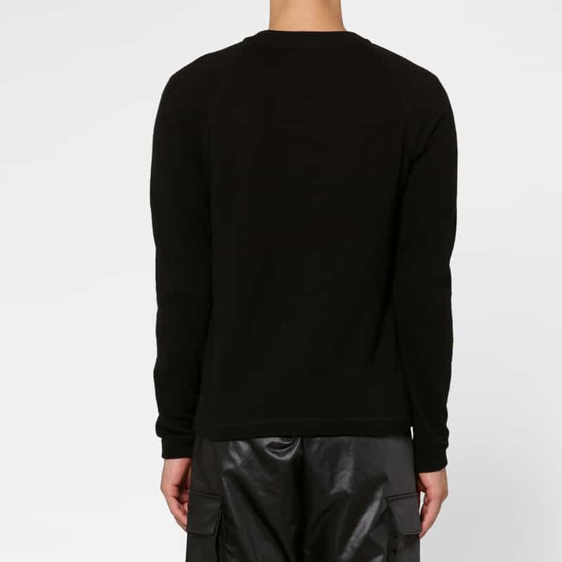 BARNEYS NEW YORK ラグランクルーネックニットプルオーバー BLACK
