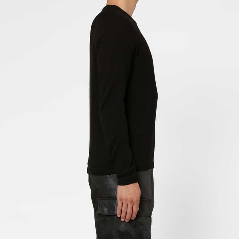 BARNEYS NEW YORK ラグランクルーネックニットプルオーバー BLACK